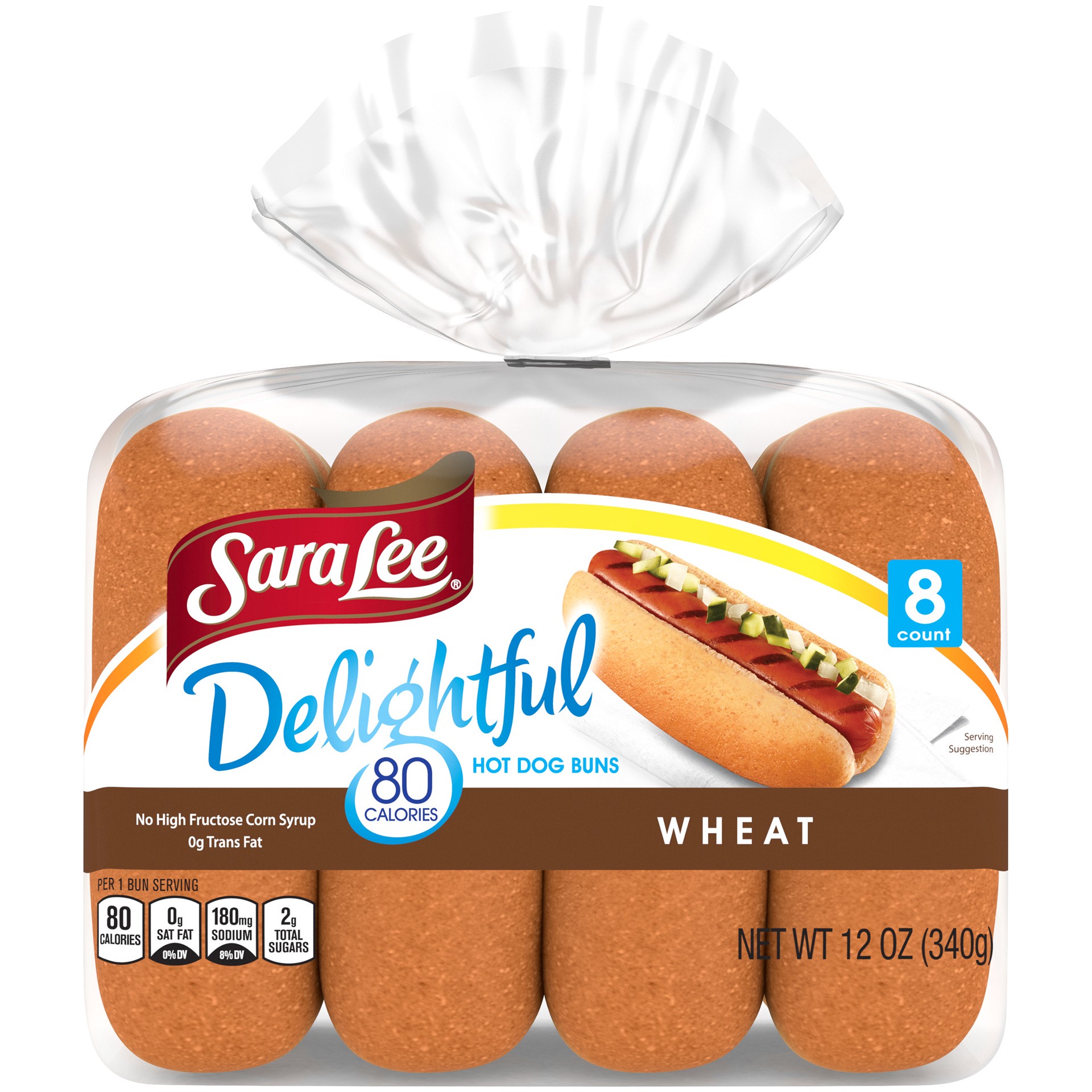 slide 1 of 5, Sara Lee Delightful Wheat Hot Dog Buns 8 Ct 12 Oz, 12 oz