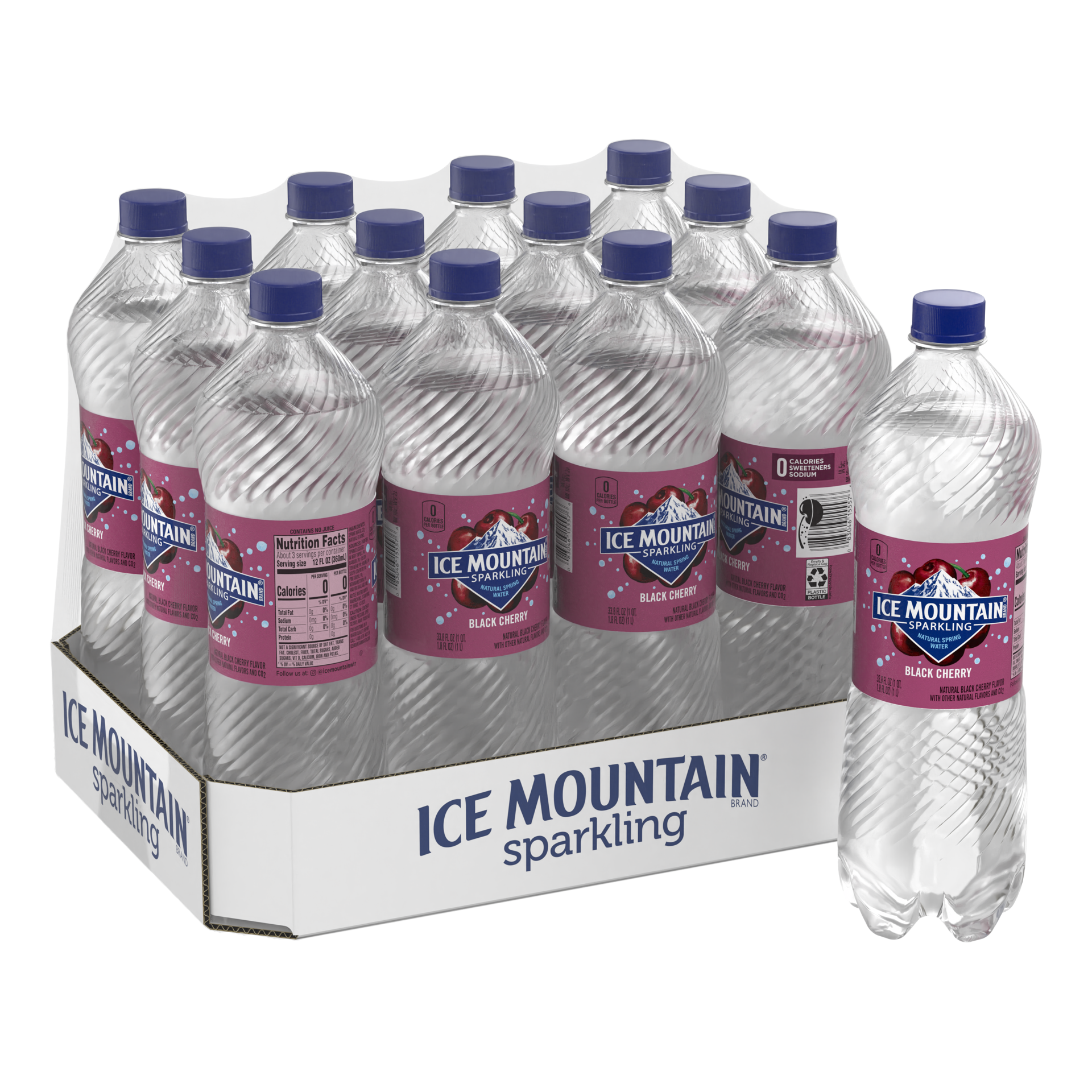 slide 2 of 5, Ice Mountain Brand Sparkling Natural Spring Water, Black Cherry, 33.8 oz