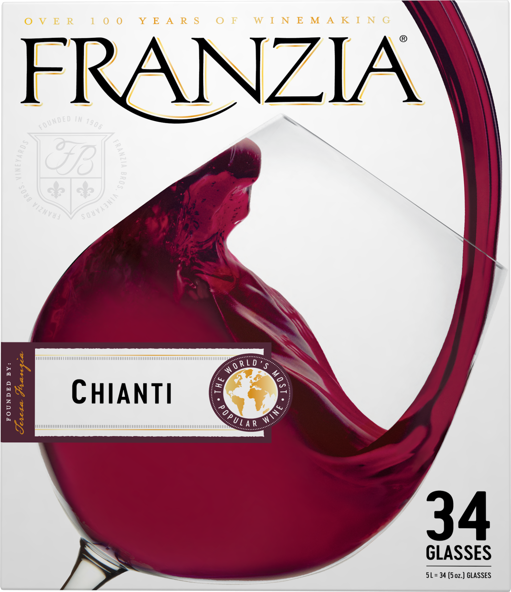 slide 2 of 4, Franzia Chianti Red Wine, 5 liter