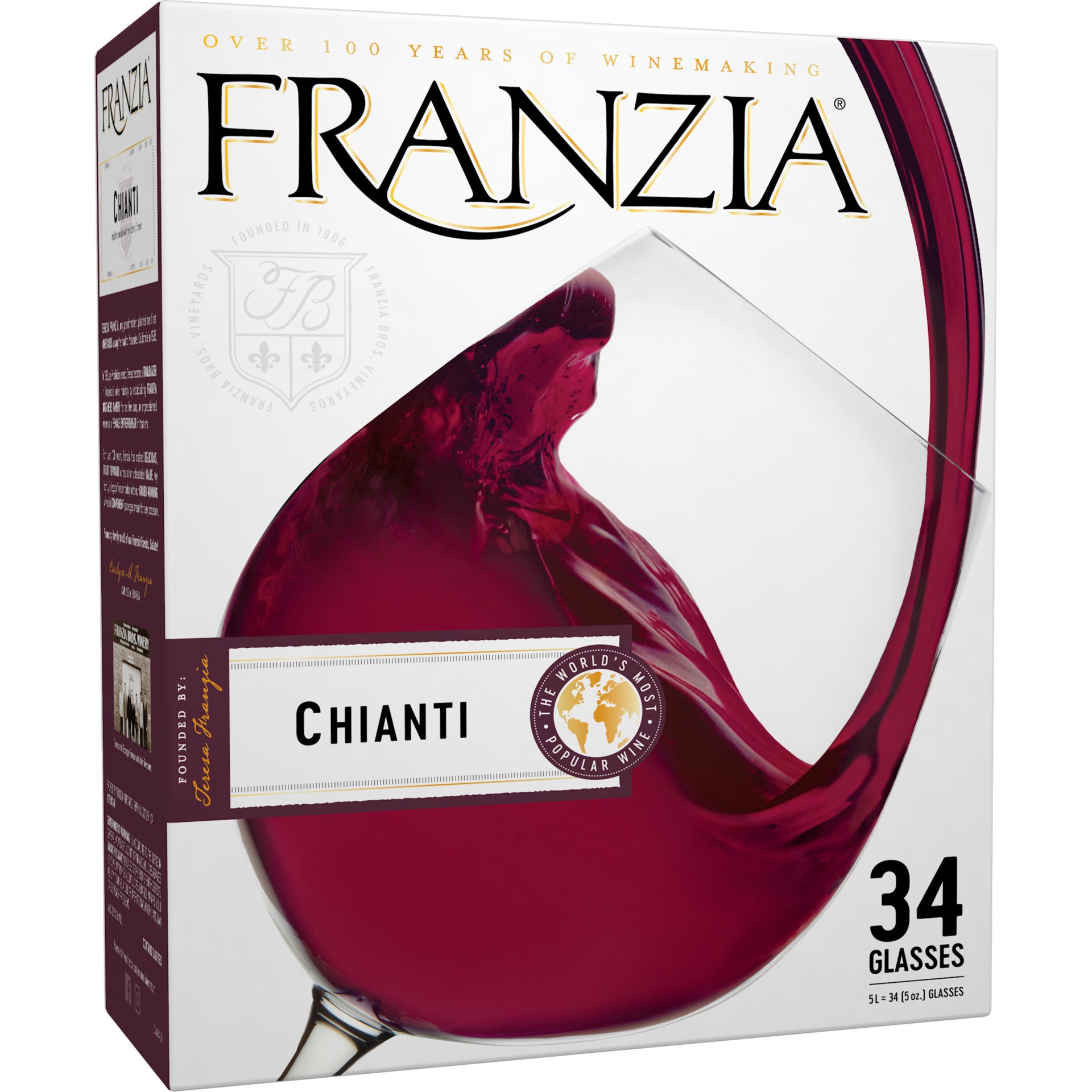 slide 1 of 4, Franzia Chianti, 5 liter