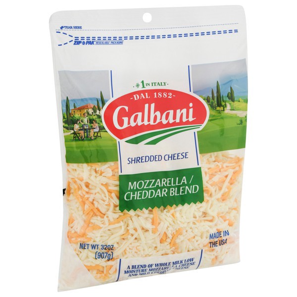 slide 1 of 1, Galbani Mozzarella/Cheddar Blend Shredded Cheese 32 oz, 32 oz