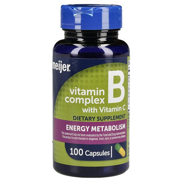 slide 1 of 1, Meijer Natural Vitamin B Complex with Vitamin C, 100 ct