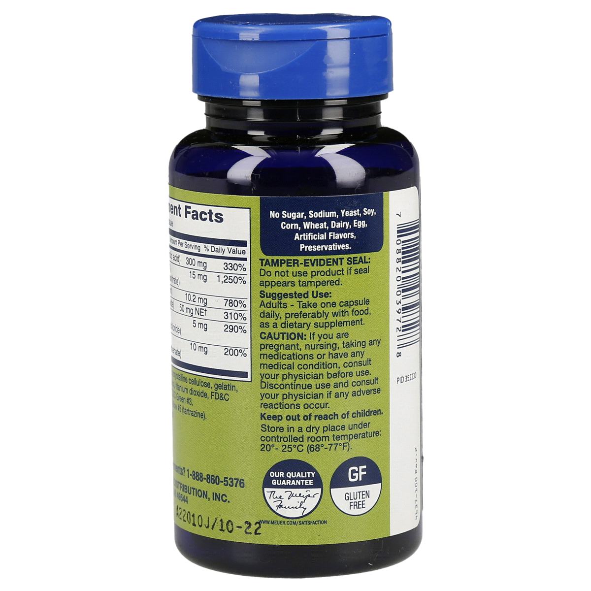 slide 9 of 9, MEIJER WELLNESS Meijer Natural Vitamin B Complex with Vitamin C, 100 ct