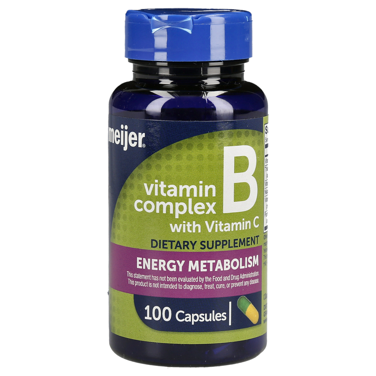 slide 1 of 9, MEIJER WELLNESS Meijer Natural Vitamin B Complex with Vitamin C, 100 ct