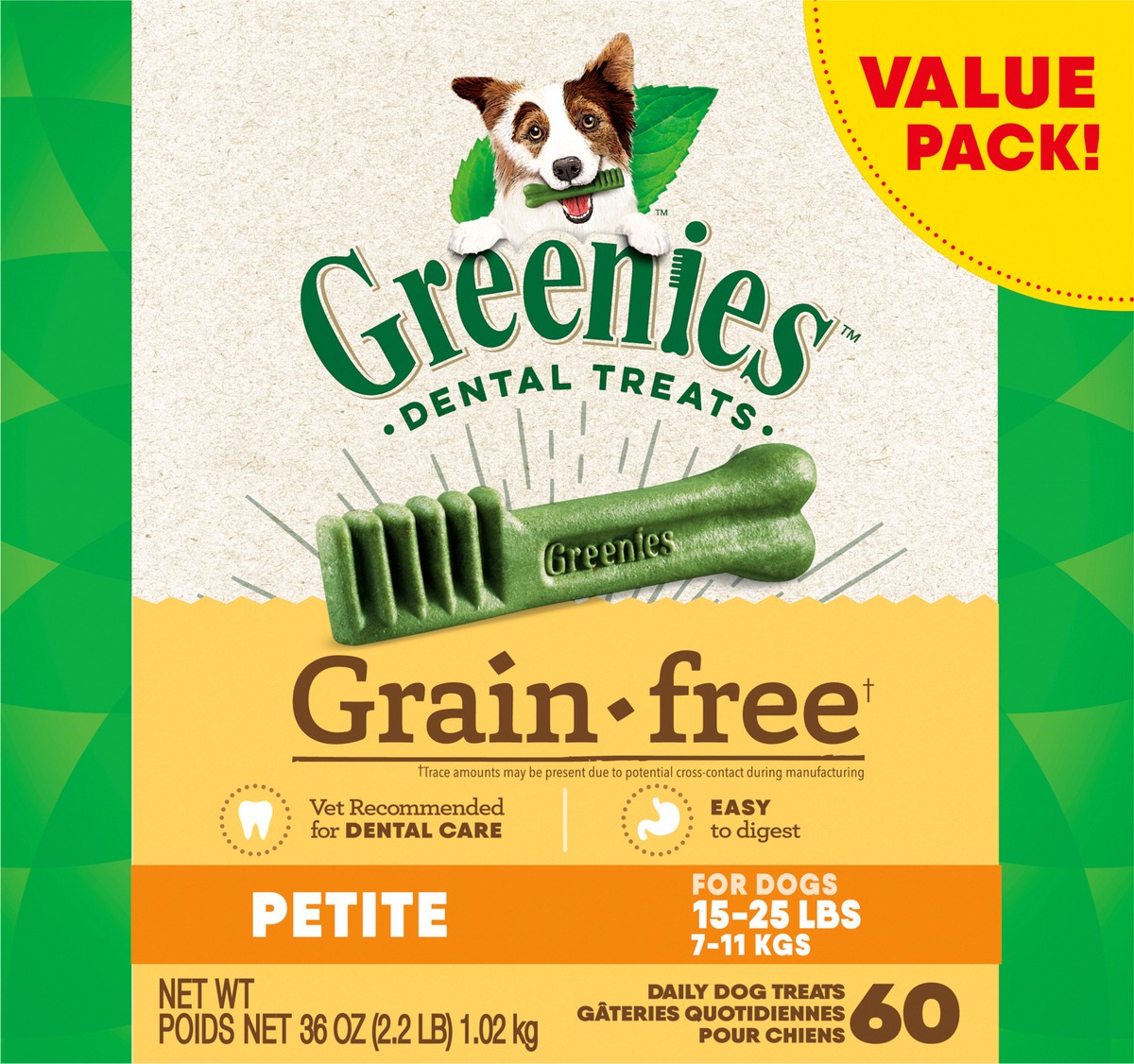 slide 1 of 4, Greenies Grain-Free Petite Dental Treats 60 ea, 36 oz