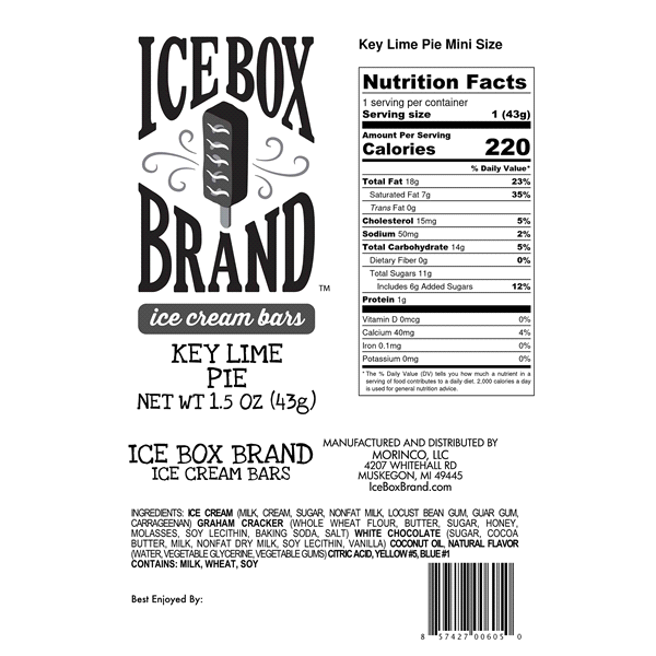slide 5 of 5, Morinco Ice Box Brand Ice Cream Bars Key Lime Pie, 1.4 oz