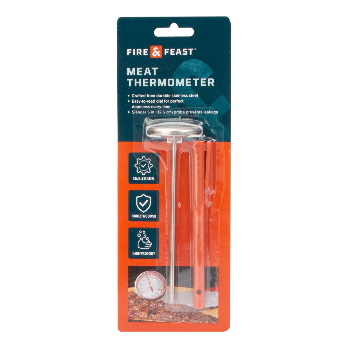slide 1 of 9, Fire & Feast Instant Read Meat Thermometer, 5.55 ft ft