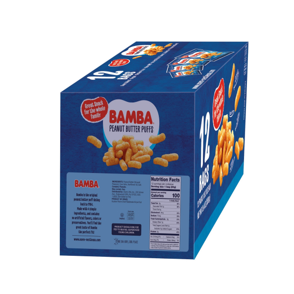 slide 3 of 5, Gratify Bamba Osem Puffs Peanut Butter, 12 count, .07 oz., 12 ct, 0.07 oz