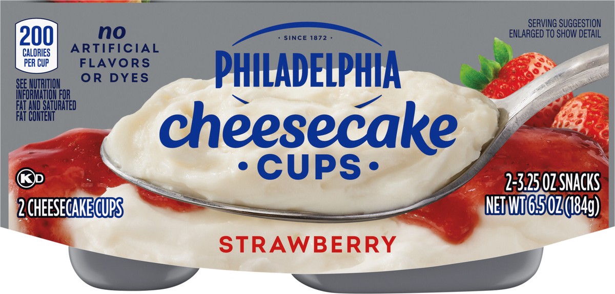 slide 3 of 7, Philadelphia Strawberry Cheesecake Snacks, 2 ct Pack, 3.25 oz Cups, 2 ct 3.25 oz