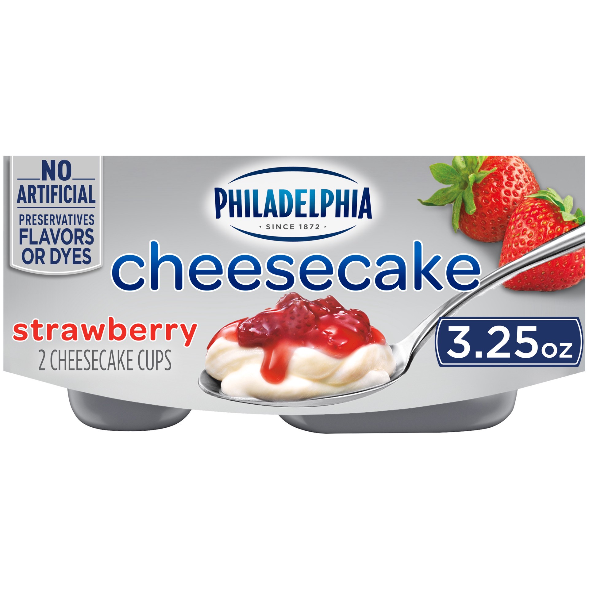 slide 1 of 7, Philadelphia Strawberry Cheesecake Cups, 2 ct Pack, 3.25 oz Cups, 2 ct 3.25 oz