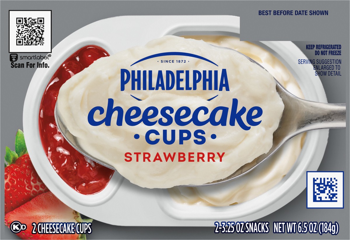 slide 6 of 7, Philadelphia Strawberry Cheesecake Snacks, 2 ct Pack, 3.25 oz Cups, 2 ct 3.25 oz