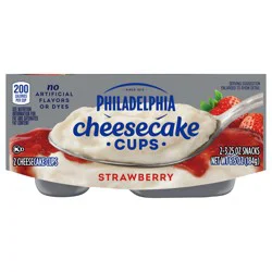 Philadelphia Strawberry Cheesecake Snacks, 2 ct Pack, 3.25 oz Cups