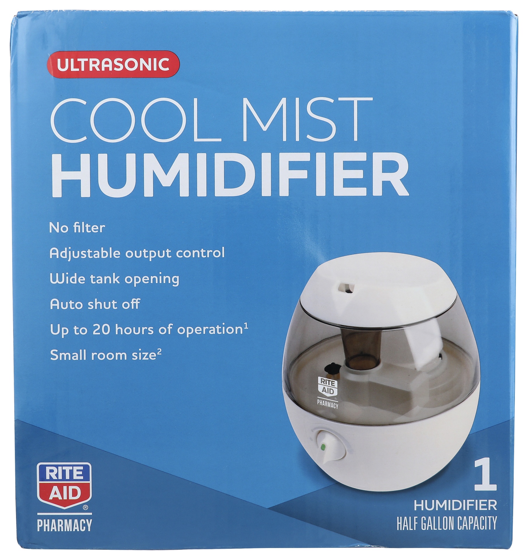 slide 1 of 2, Rite Aid Ultrasonic Cool Mist Humidifier, 12 gal