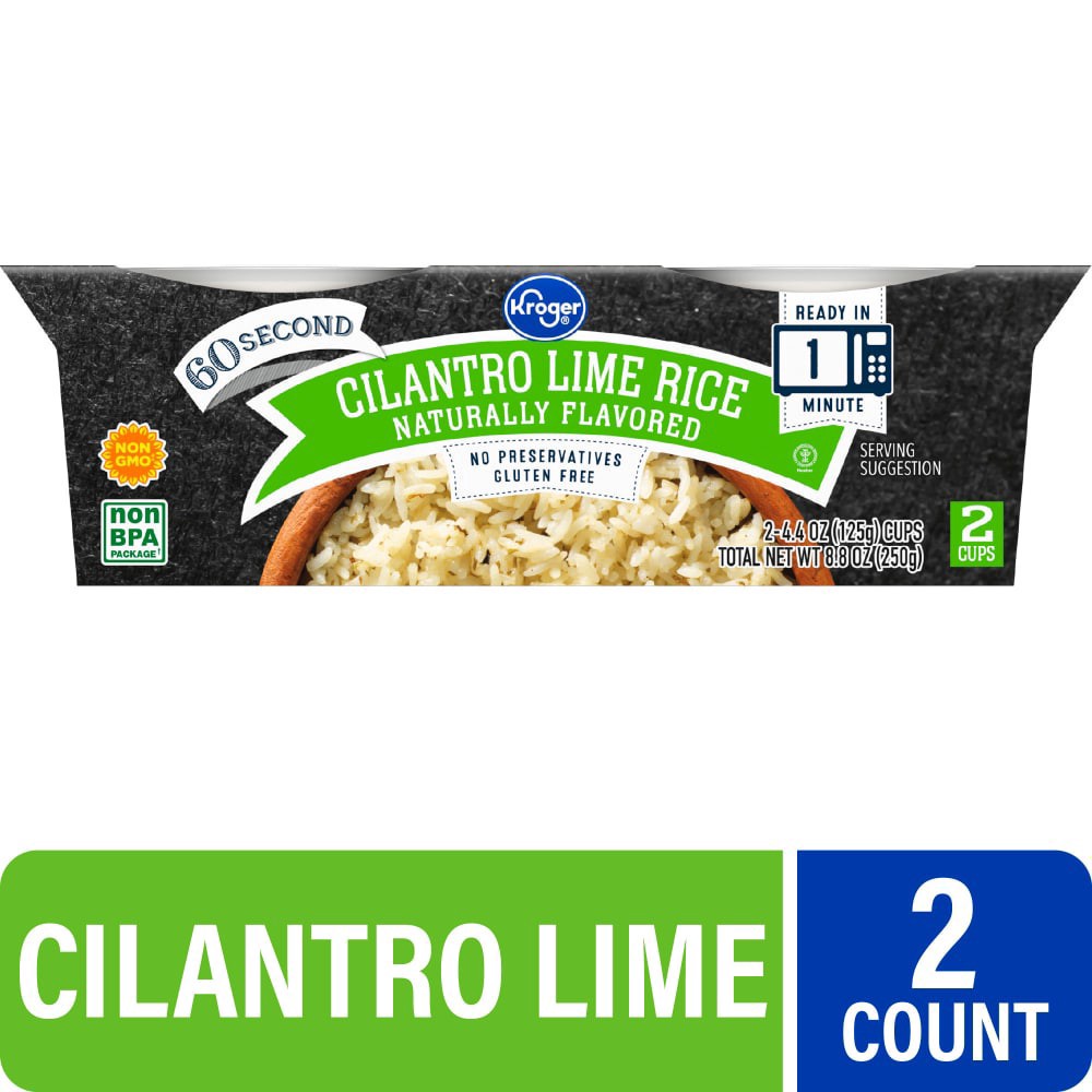 slide 1 of 4, Kroger® Microwavable Cilantro Lime Rice Cups, 2 ct; 4.4 oz