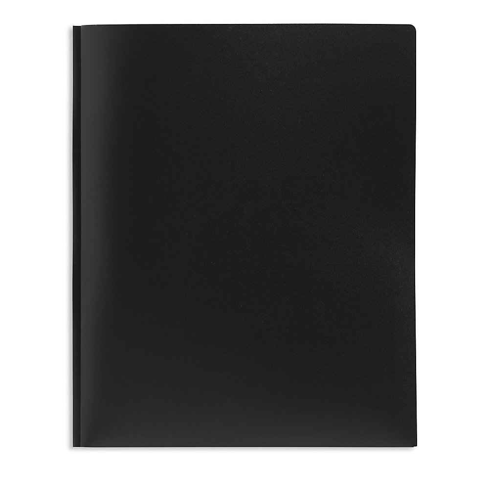 slide 1 of 1, Office Depot Brand School-Grade 3-Prong Poly Folder, Letter Size, Black, 1 ct