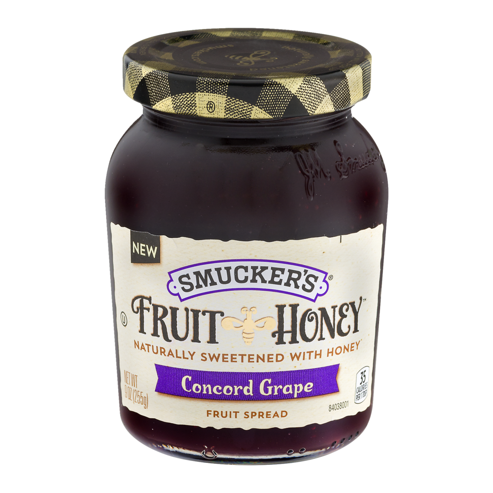 slide 1 of 1, Smucker's Fruit & Honey Concord Grape Fruit Spread, 9 oz