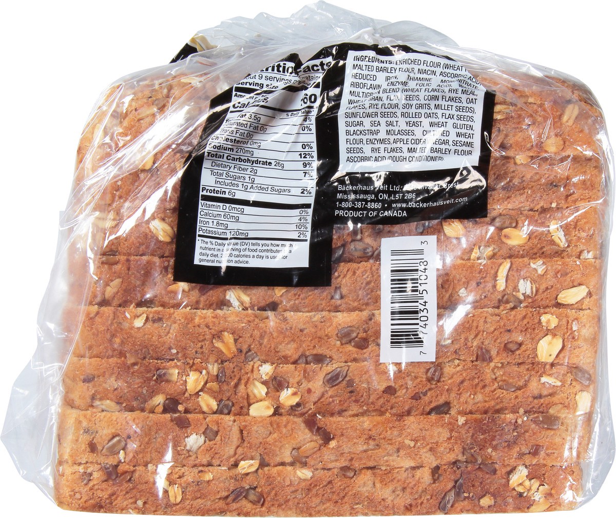 slide 7 of 9, Backerhaus Signature 9 Seeds & Grains Multigrain Loaf 17.6 oz, 17.6 oz