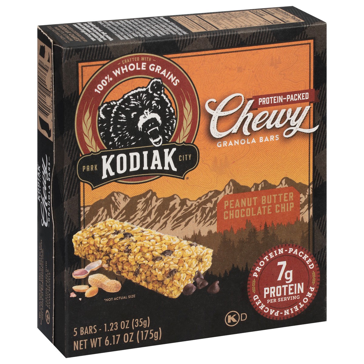 slide 10 of 14, Kodiak Cakes Chewy Peanut Butter Chocolate Chip Granola Bar 5 - 1.23 oz Bars, 5 ct