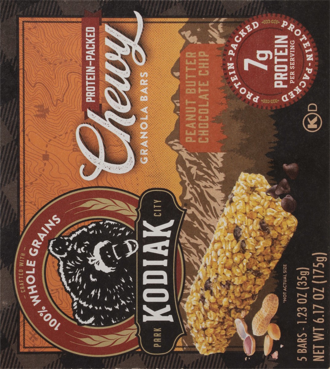 slide 4 of 14, Kodiak Cakes Chewy Peanut Butter Chocolate Chip Granola Bar 5 - 1.23 oz Bars, 5 ct