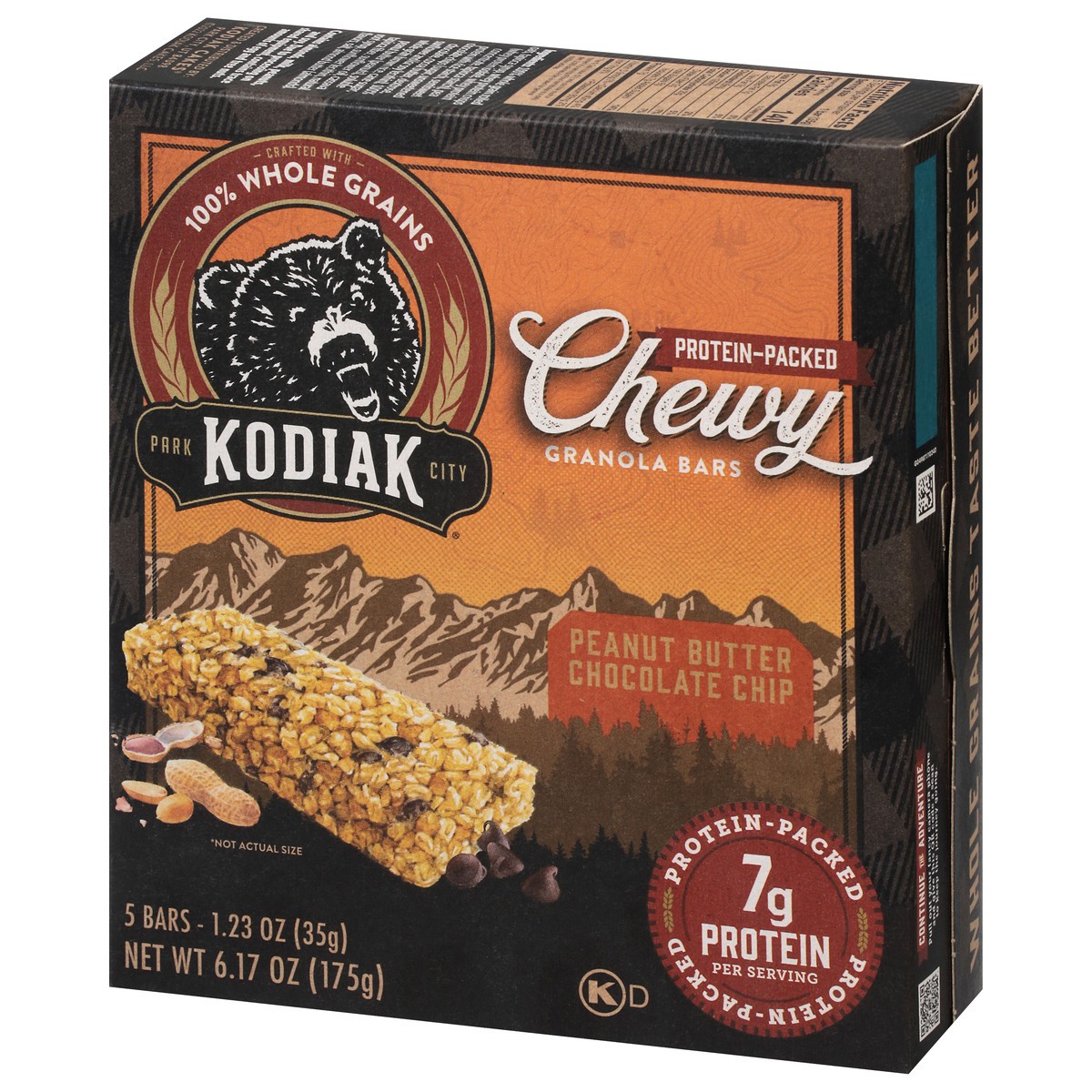 slide 2 of 14, Kodiak Cakes Chewy Peanut Butter Chocolate Chip Granola Bar 5 - 1.23 oz Bars, 5 ct