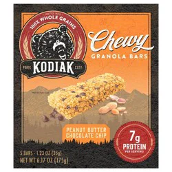 Kodiak Cakes Chewy Granola Bar, Peanut Butter, 6.17 oz/5 ct