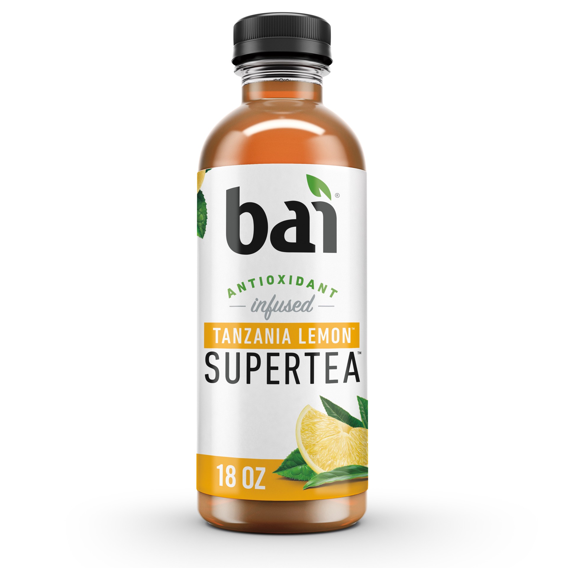 slide 1 of 3, Bai Iced Tea, Tanzania Lemon, Antioxidant Infused Supertea, 18 Fluid Ounce Bottle, 18 fl oz