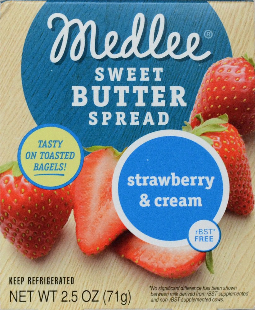 slide 1 of 6, Medlee Foods Strawberry Cream Sweet Butter Spread, 2.5 oz