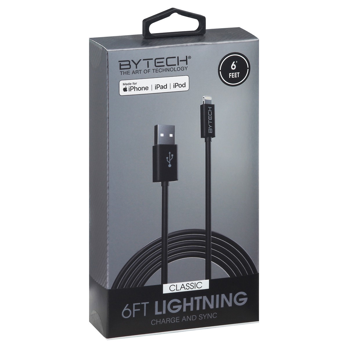 slide 1 of 11, Bytech Heavy Duty Mfi Cable Black, 6 ft