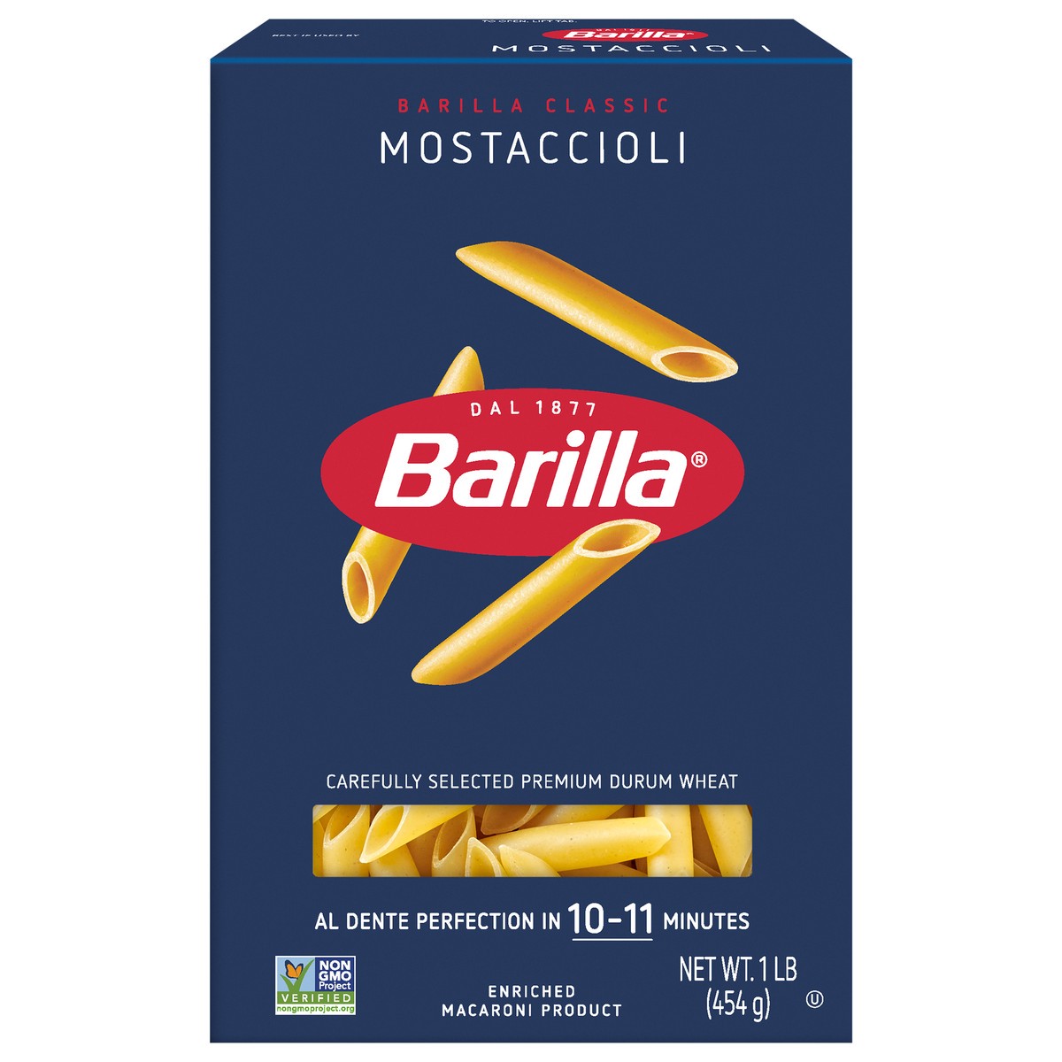 slide 1 of 11, Barilla Mostaccioli 1 lb, 1 lb