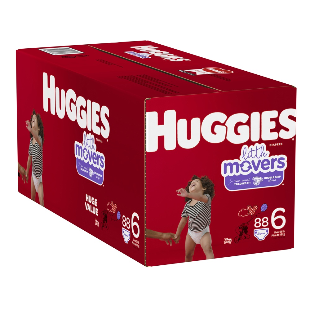 slide 3 of 3, Huggies Little Movers Size 6 Diapers, 88 ct