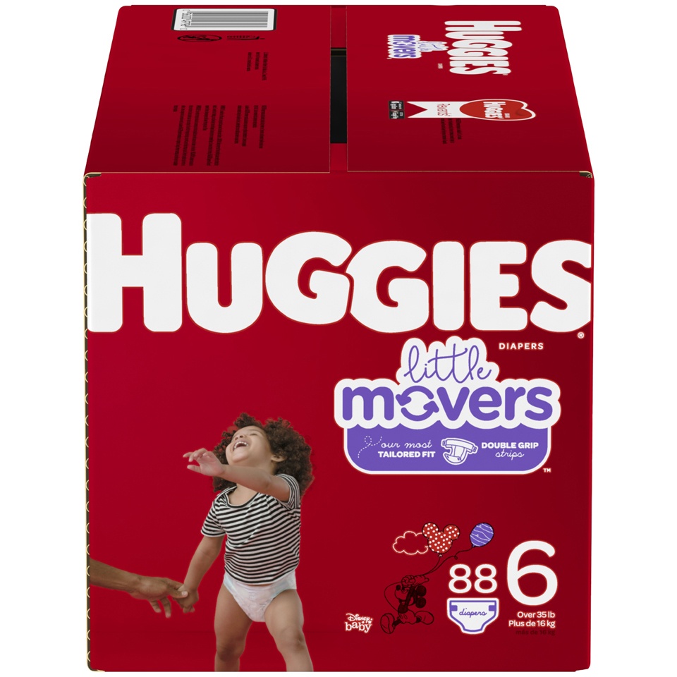 slide 1 of 3, Huggies Little Movers Size 6 Diapers, 88 ct