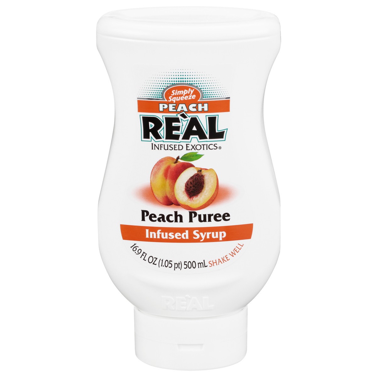 slide 1 of 13, Coco Real Simply Squeeze Peach Re'al Puree Infused Syrup - 16.9 oz, 16.9 oz