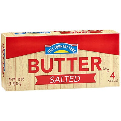 slide 1 of 1, Hill Country Fare Salted Butter Sticks, 4 ct