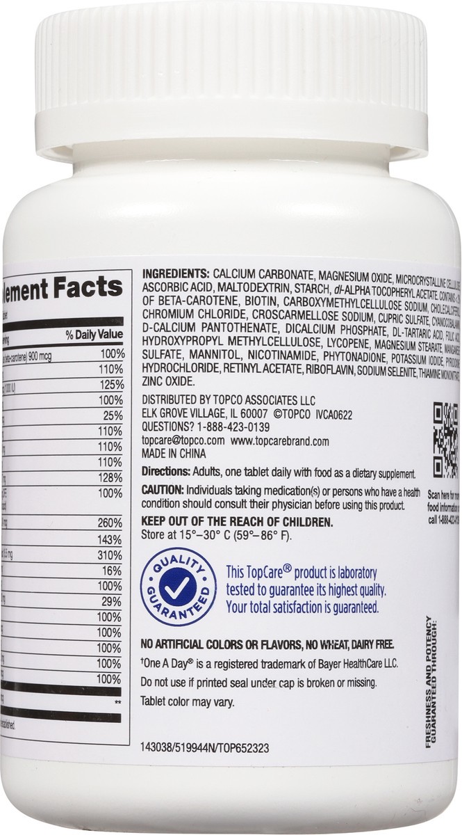 slide 4 of 9, Topcare One Daily Men's Formula Multivitamin/Multimineral Tablets, 100 ct