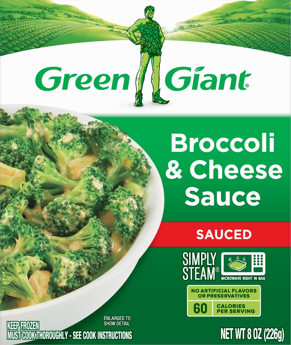 slide 6 of 9, Green Giant Simply Steam Broccoli & Cheese Sauce, Frozen Vegetables, 8 OZ, 8 oz