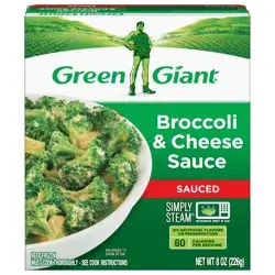Green Giant Simply Steam Broccoli & Cheese Sauce, Frozen Vegetables, 8 OZ