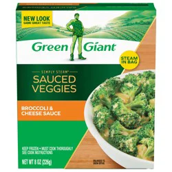 Green Giant Simply Steam Sauced Veggies Broccoli & Cheese Sauce, Frozen Vegetables, 8 oz