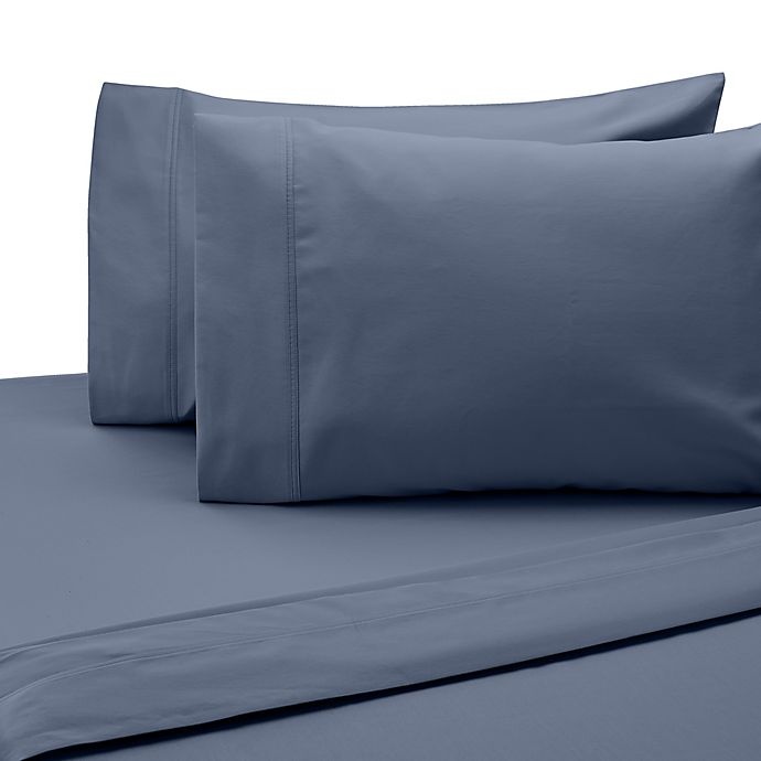 slide 1 of 1, SALT 300-Thread-Count Cotton Sateen Standard Pillowcases - Denim, 2 ct