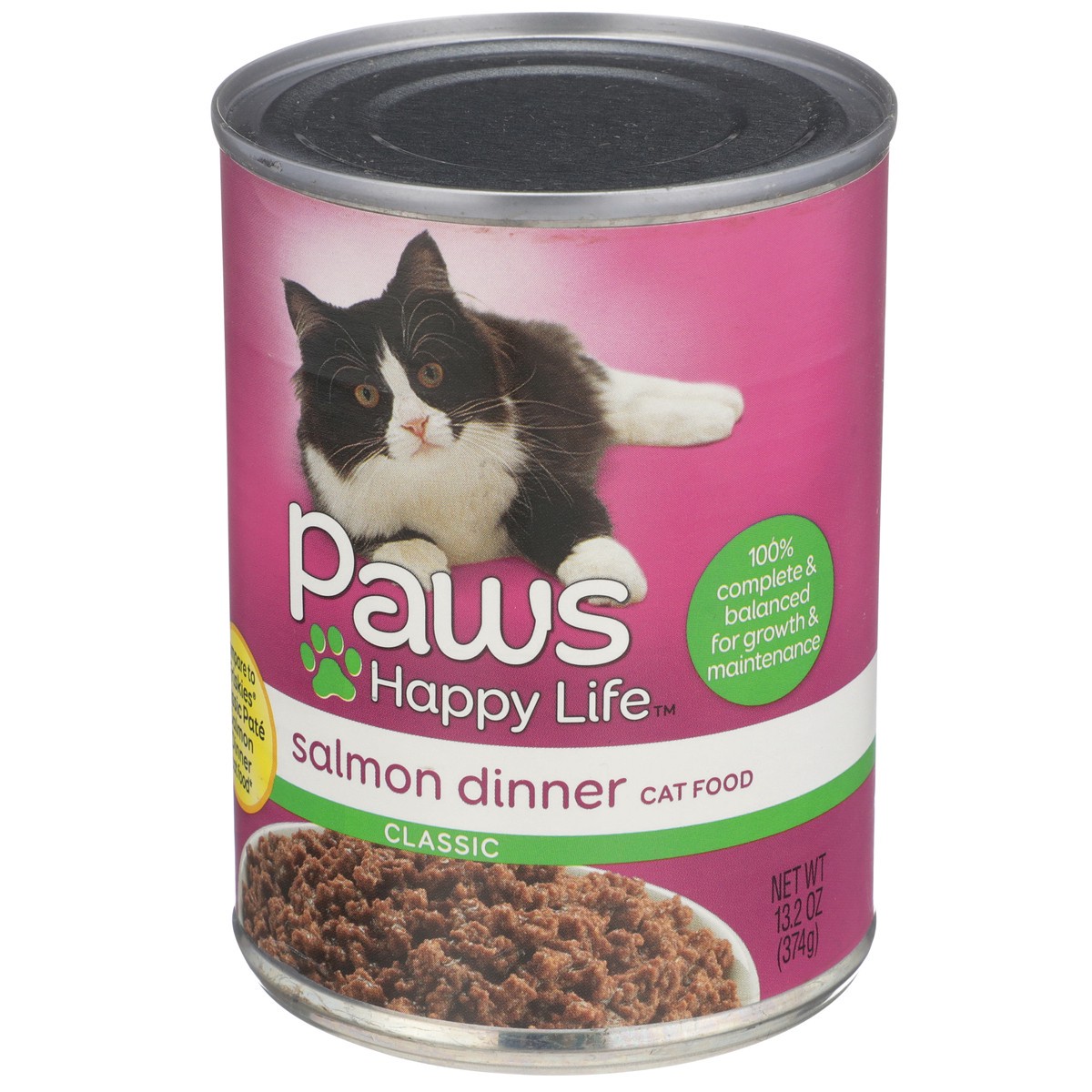 slide 9 of 10, Paws Happy Life Classic Salmon Dinner Cat Food 13.2 oz, 13.2 oz