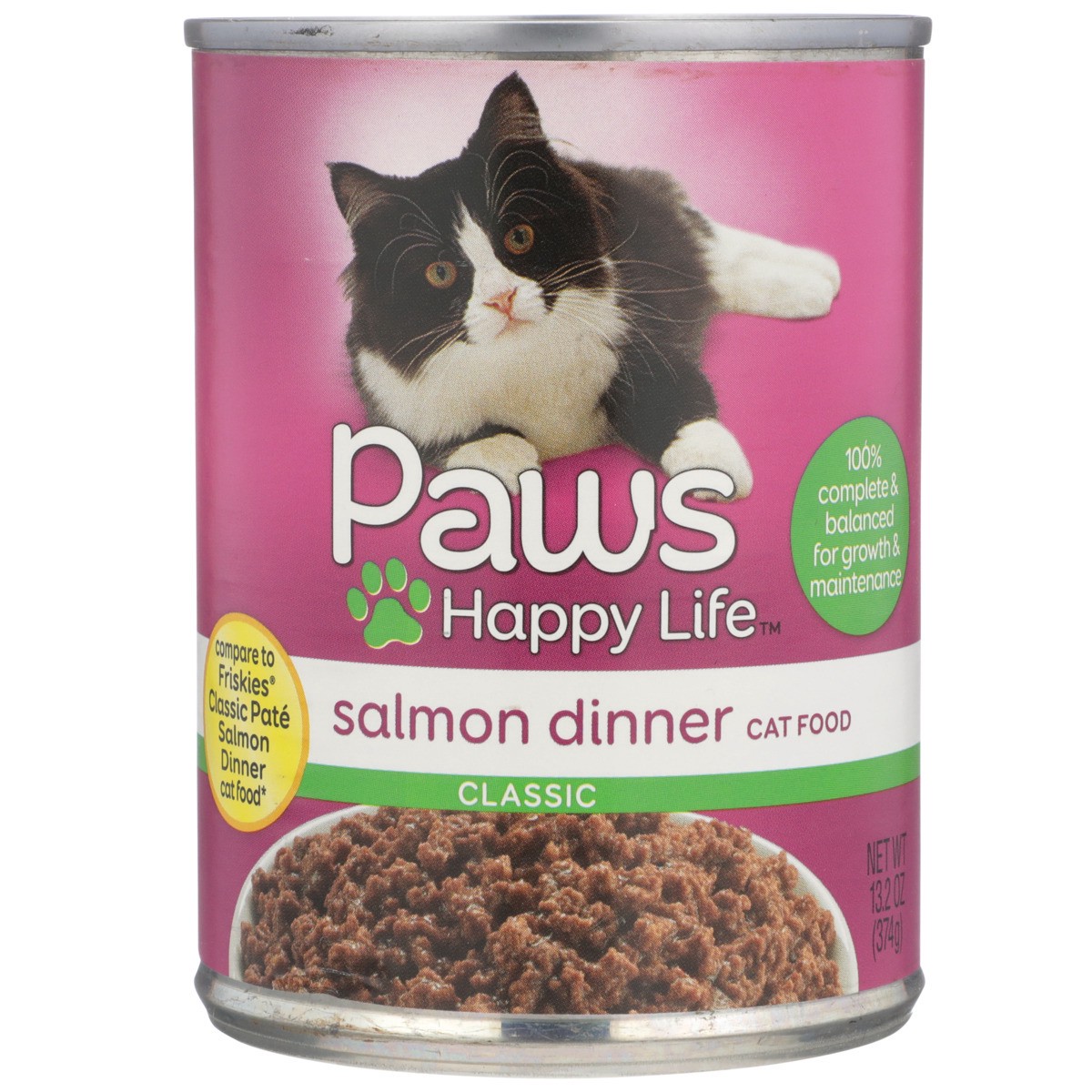 slide 10 of 10, Paws Happy Life Classic Salmon Dinner Cat Food 13.2 oz, 13.2 oz