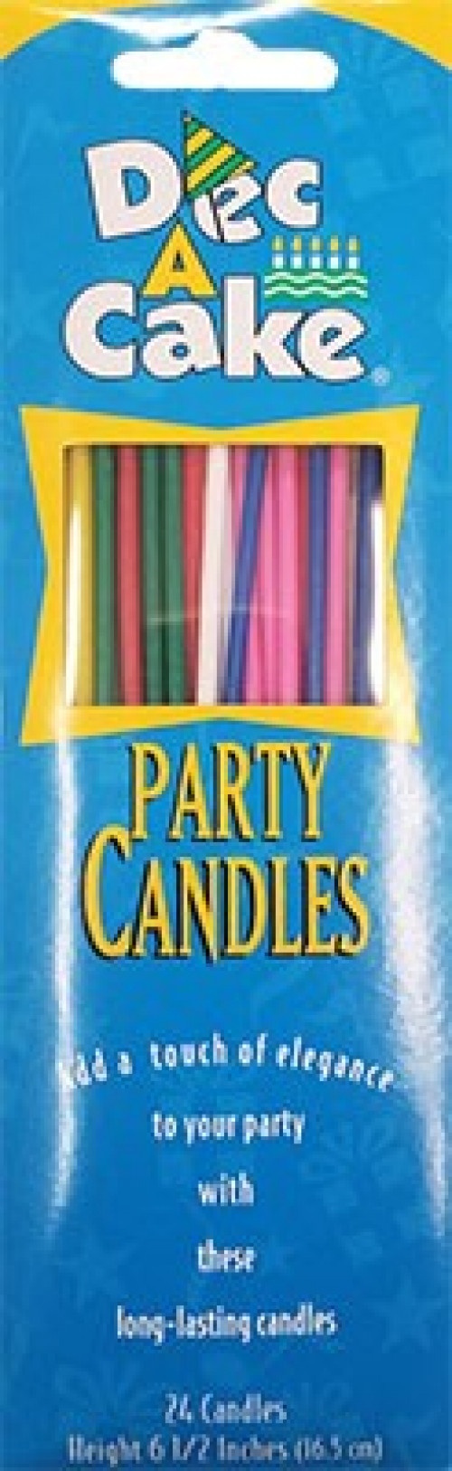 slide 1 of 1, Dec-A-Cake Party Candles, 24 ct