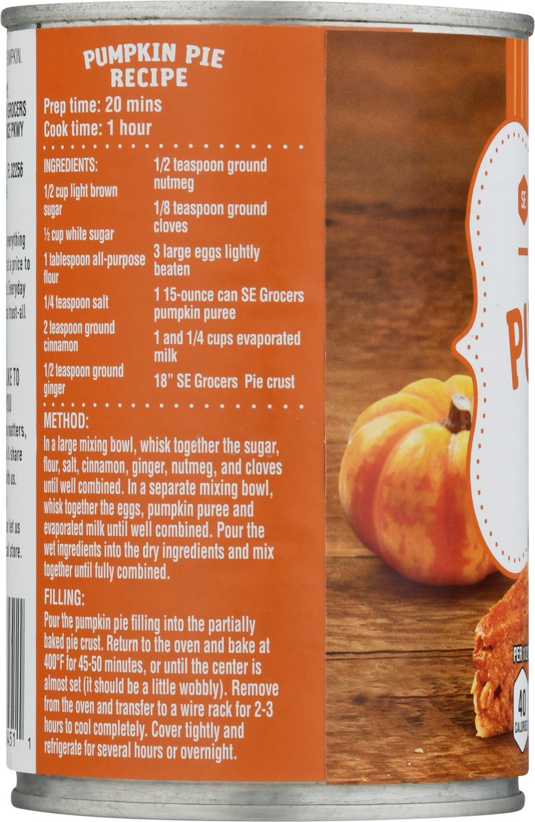 slide 9 of 13, SE Grocers  Pure Pack Pumpkin, 15 oz