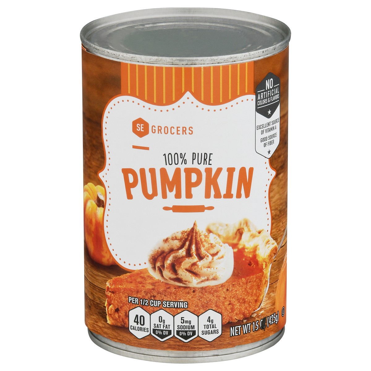 slide 2 of 13, SE Grocers  Pure Pack Pumpkin, 15 oz