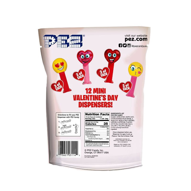 slide 3 of 3, PEZ Valentine Party Bag, 14 oz