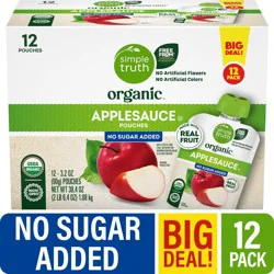 Simple Truth Organic No Sugar Added Applesauce Pouches