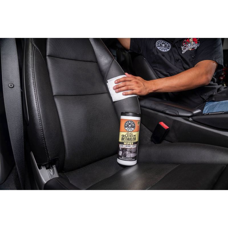 slide 3 of 5, Chemical Guys Leather Quik Detailer Wipes, 30 ct