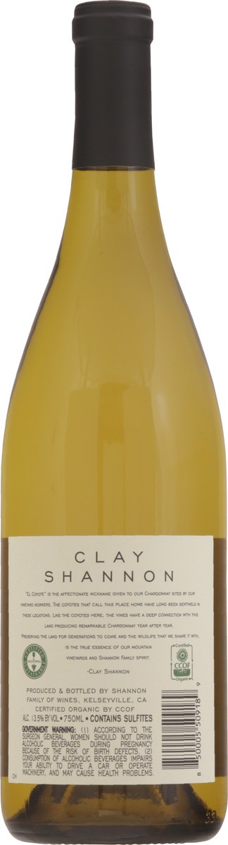 slide 3 of 12, Clay Shannon Lake County California El Coyote Chardonnay 750 ml, 750 ml