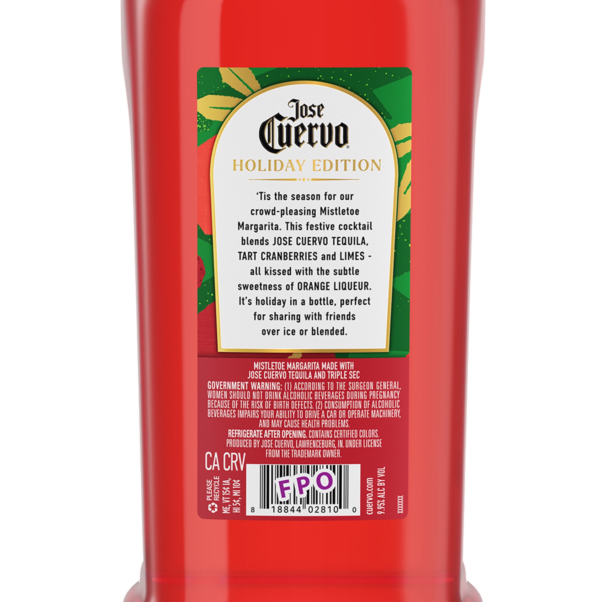 slide 2 of 5, Jose Cuervo Lime Premix Margarita Mistletoe, 1.75 liter