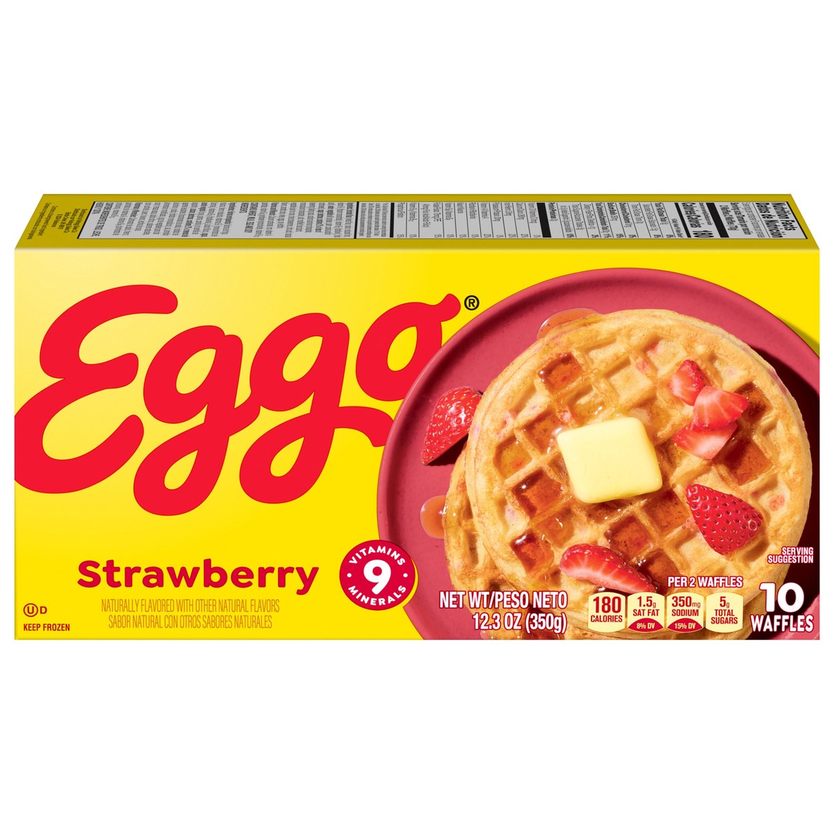 slide 1 of 5, Eggo Frozen Waffles Strawberry, 10 ct