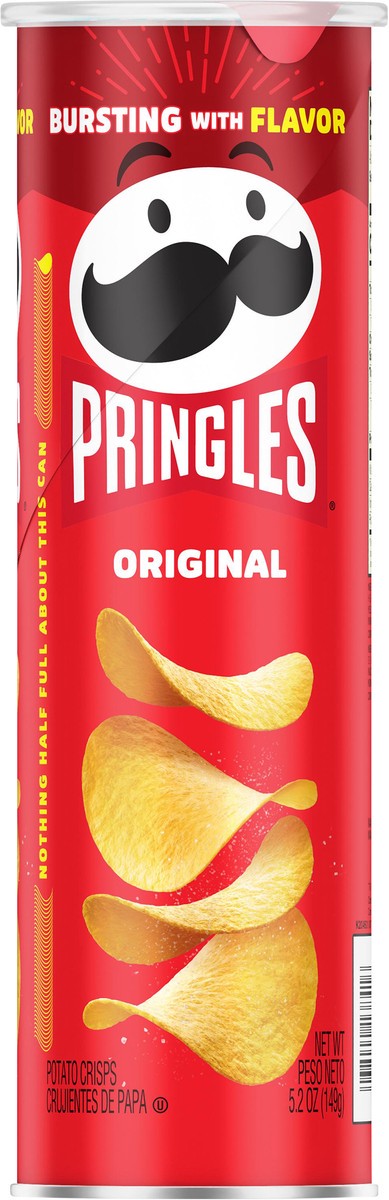 slide 2 of 8, Pringles Potato Crisps Chips, Lunch Snacks, On-The-Go Snacks, Original, 5.2oz Can, 1 Can, 5.2 oz